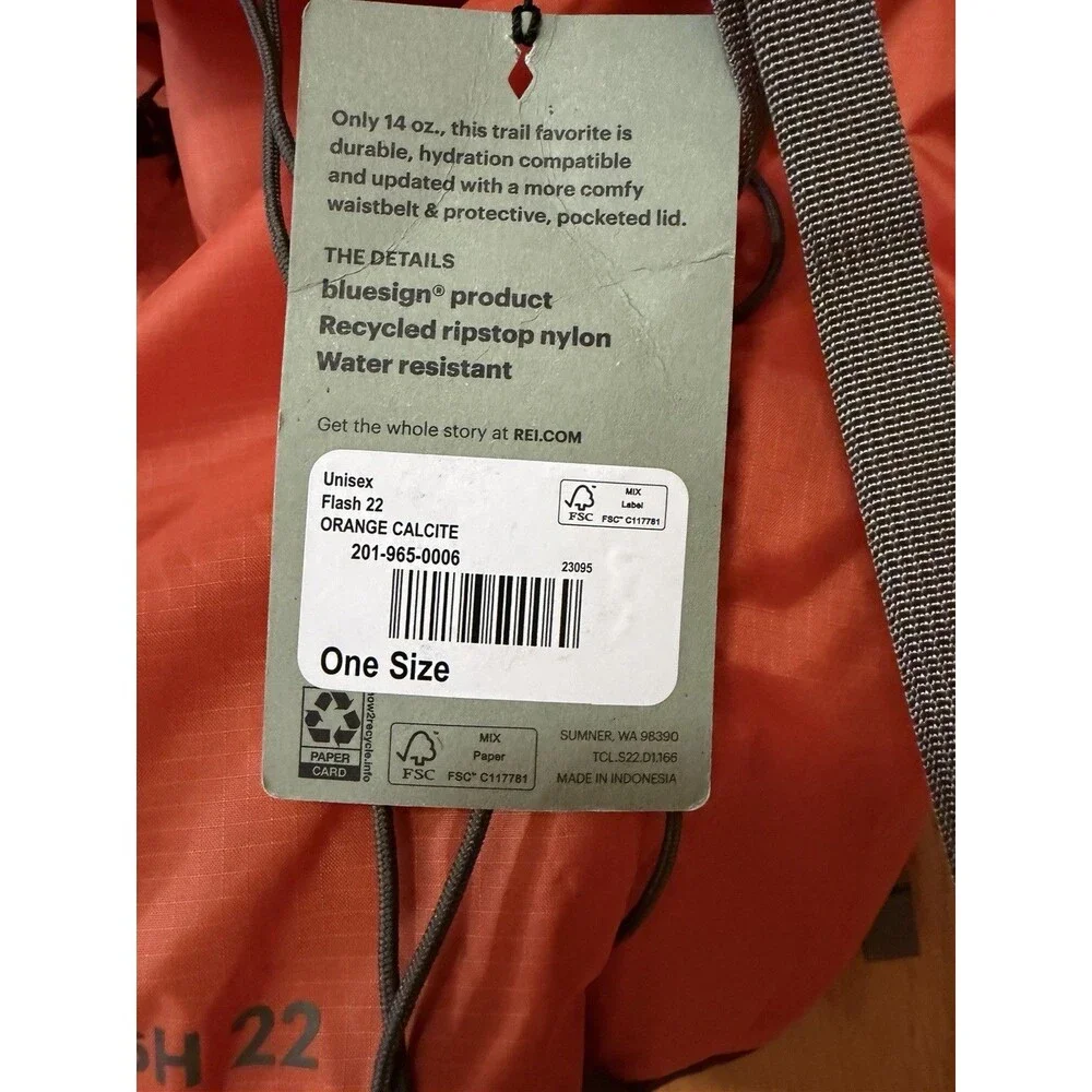 REI Co-Op Flash 22 Lightweight Backpack Day Pack Hiking Orange
